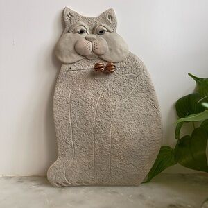 Charming Beige Cat Wall Sculpture